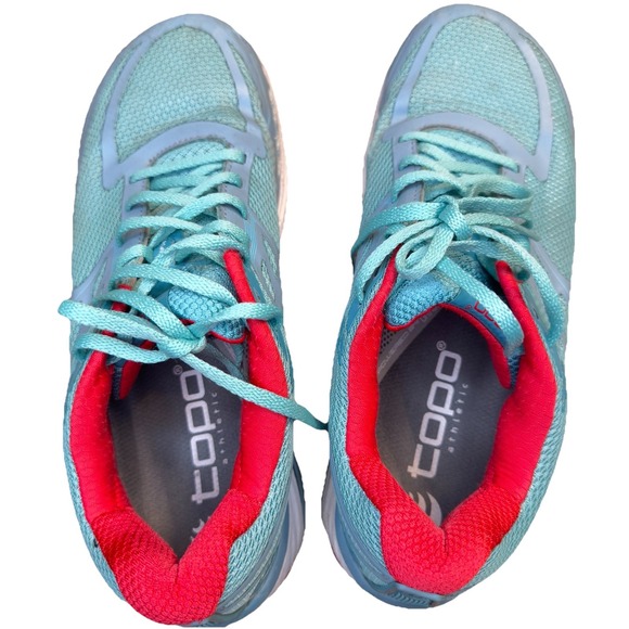 Topo Athletic Womens 10.5 Ultrafly 2 ice/red Running Shoe Sneaker - Picture 4 of 7